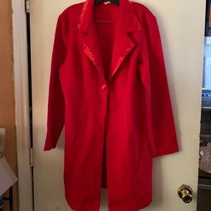 Vibrant Long Red Suit Jacket! 💄